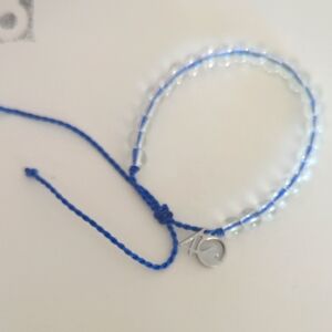 Blue and Clear Beaded Bracelet